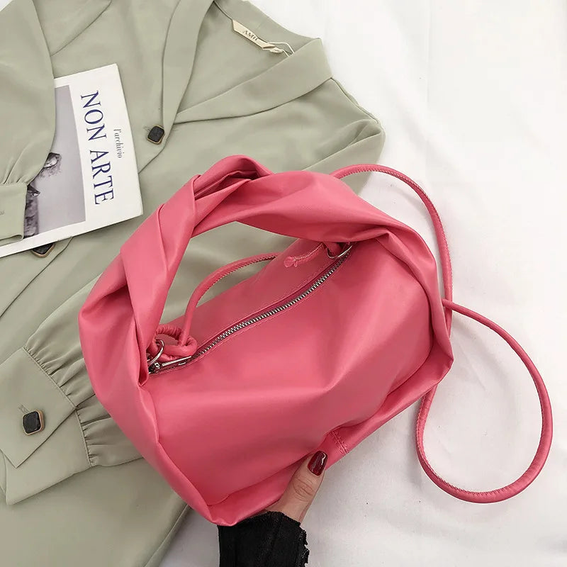 Women Leather Pillow Bag Short Handle Shoulder Crossbdoy Bags for Women