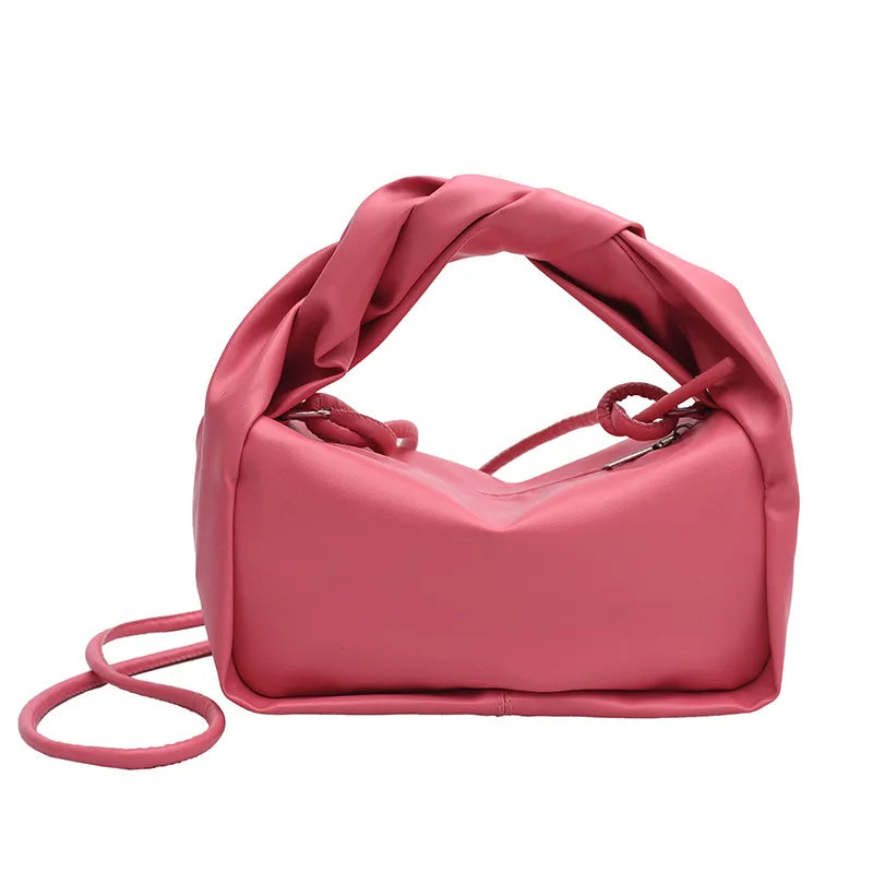 Women Leather Pillow Bag Short Handle Shoulder Crossbdoy Bags for Women
