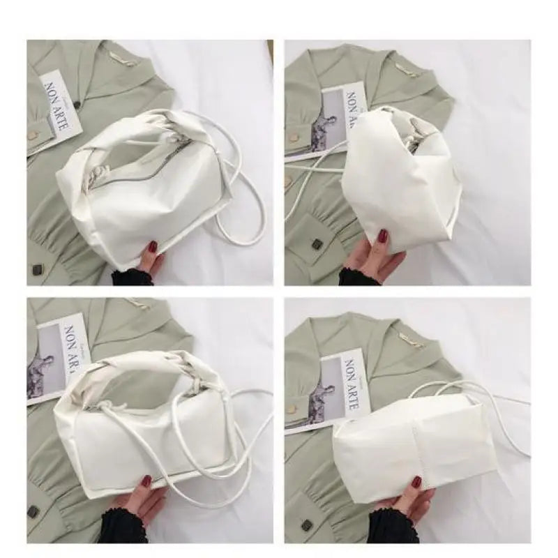 Women Leather Pillow Bag Short Handle Shoulder Crossbdoy Bags for Women