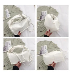 Women Leather Pillow Bag Short Handle Shoulder Crossbdoy Bags for Women