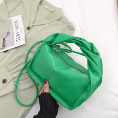 Women Leather Pillow Bag Short Handle Shoulder Crossbdoy Bags for Women