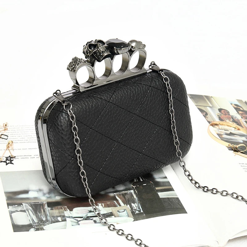 Skull Head Clutch Purse Ladies Shoulder Bag