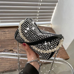 Diamond Crossbody Shoulder Bag Women Small Handbag Clutch Retro Pillow Hobos Bag