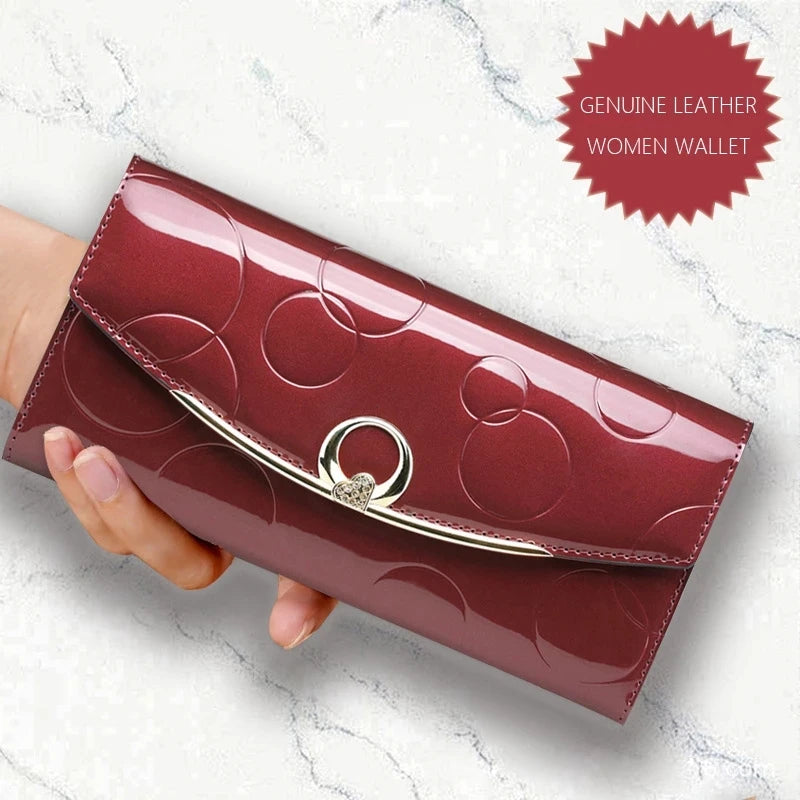 Diamond Leather Wallet Women Patent Leather Wallets Female Clutch