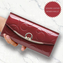 Diamond Leather Wallet Women Patent Leather Wallets Female Clutch
