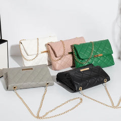 Diamond Lattice Women Shoulder Bag Embroidered Small Square Bag Crossbody Bags