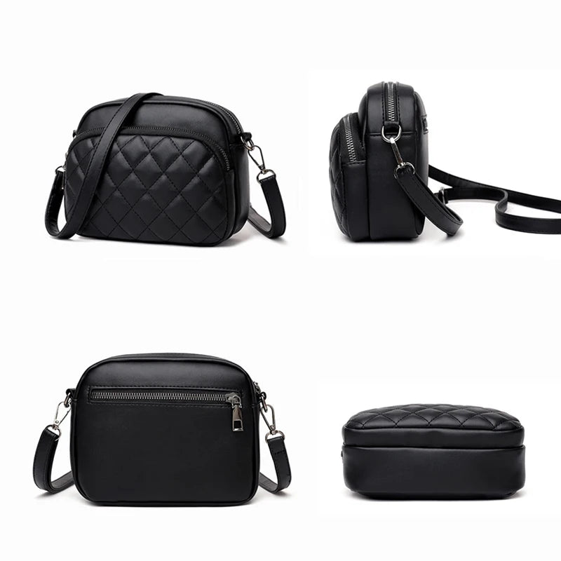 Diamond Lattice Women Shoulder Bag PU Leather Crossbody Handbag