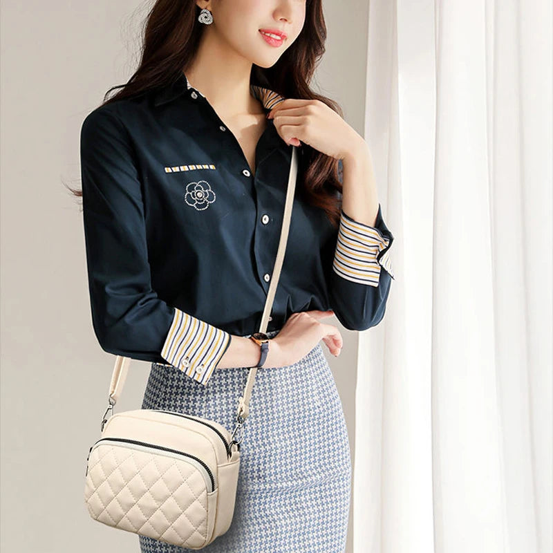 Diamond Lattice Women Shoulder Bag PU Leather Crossbody Handbag
