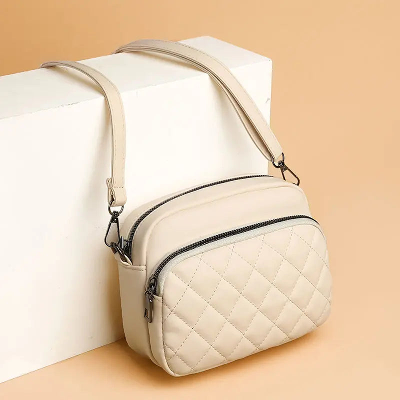Diamond Lattice Women Shoulder Bag PU Leather Crossbody Handbag