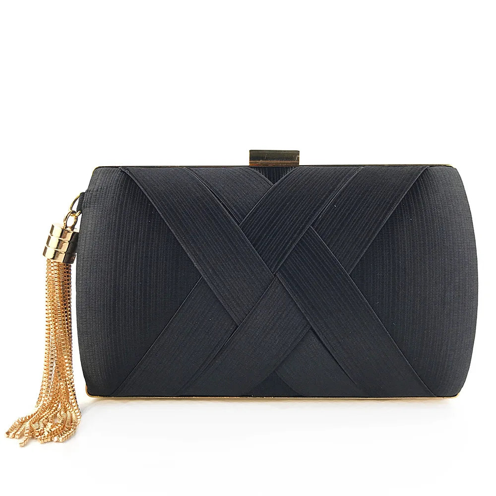 Stylish Multi-Color Tassel Wedding Clutch Purse Silk Handbag