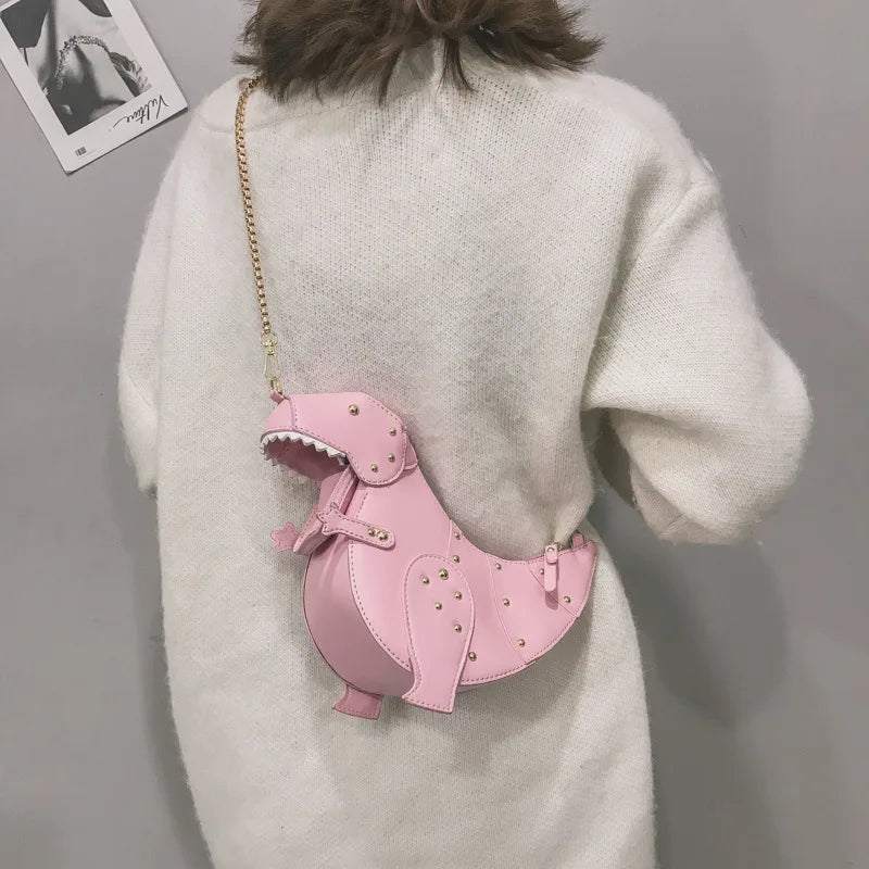 Dinosaur Rivets Women's Crossbody Bag Pu Leather