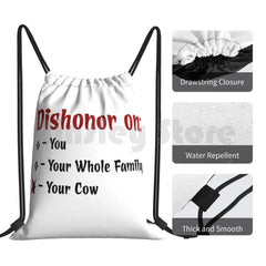 Funny Dragon Cow Gym Bag Waterproof Drawstring Bags