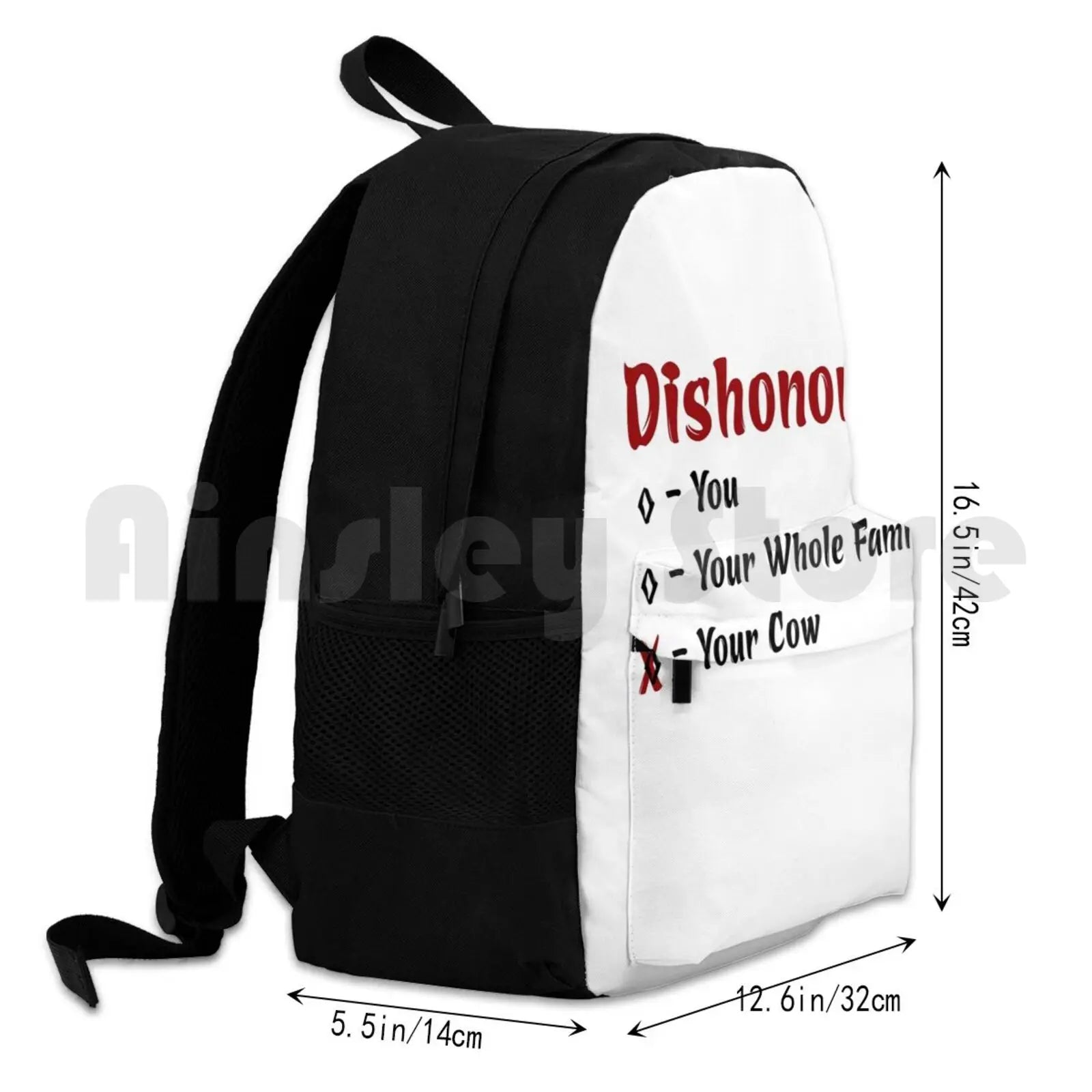 Funny Outdoor Hiking Backpack Waterproof Camping Travel Dishonor Cow