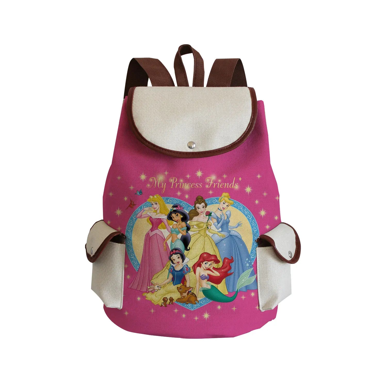 Mermaid Princess Printed Drawstring Backpack Girl School Bag
