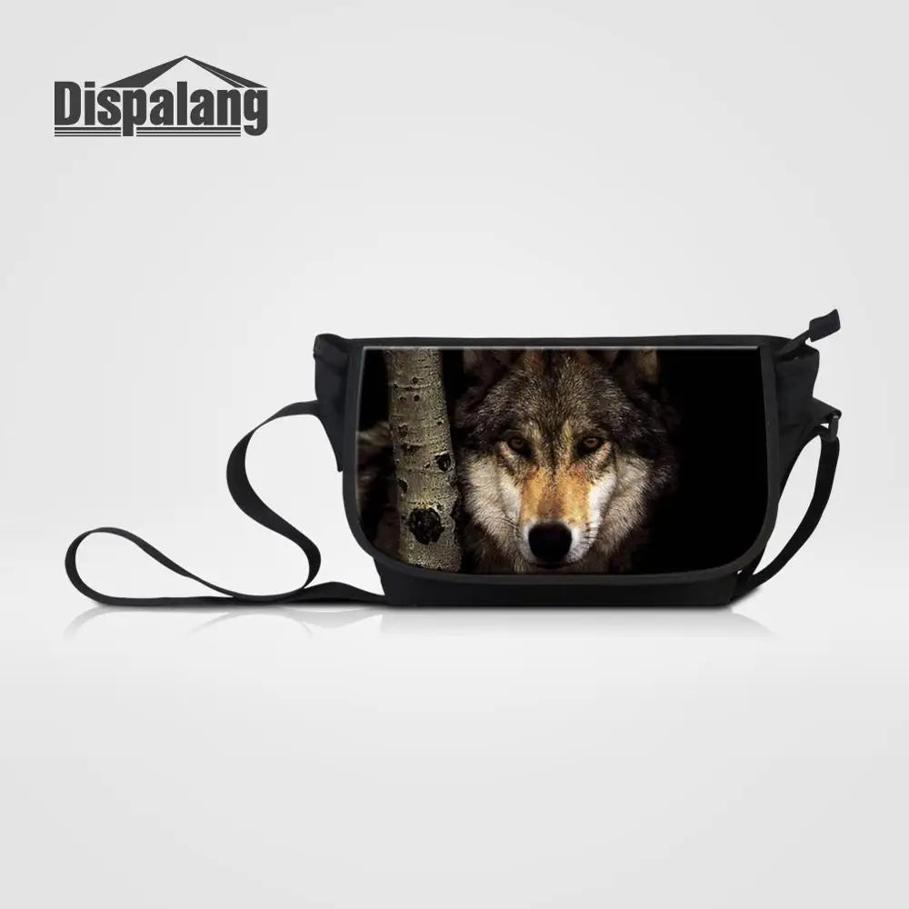 Wolf Animal Canvas Messenger Bag Cross Body Laptop Shoulder