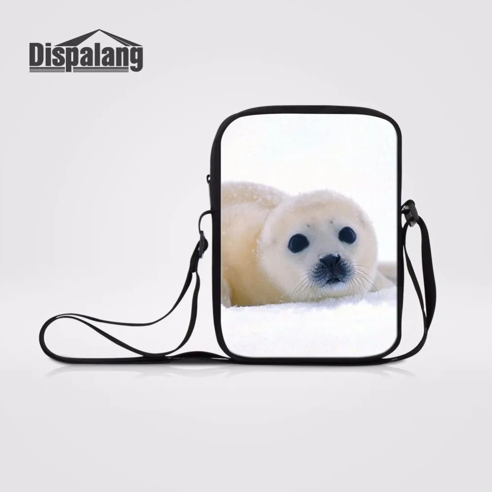 Seals Animal Print Small Crossbody Bag for Women Over Shoulder Messenger Bag