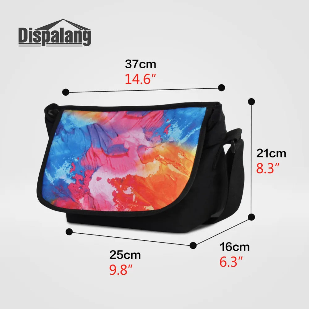 Dog Print Crossbody Bag Animal Canvas Messenger Business Casual
