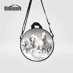 Kids Round Backpack Crazy Horse Pattern