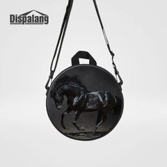 Kids Round Backpack Crazy Horse Pattern