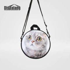 Flower Tree Print Small Round Backpack For Womens Kids Kindergarten School Bag