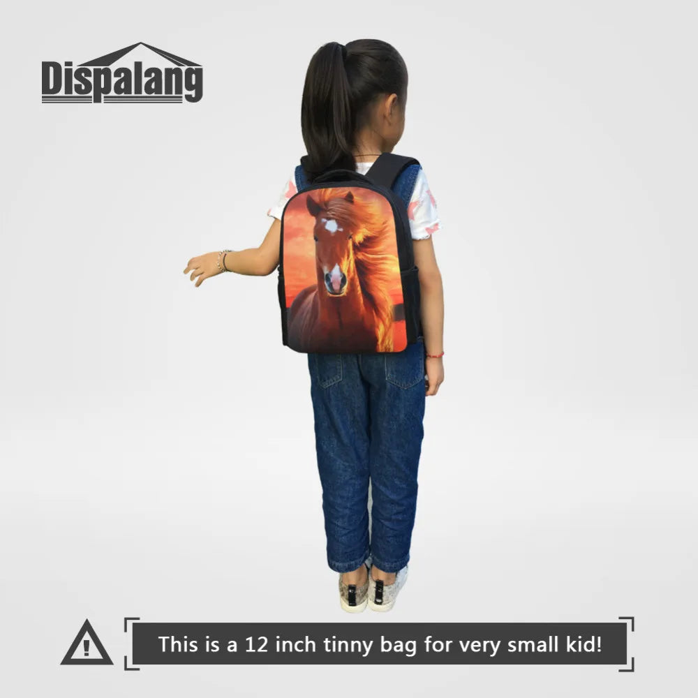 Mini Animal Horse Print School Backpack for Kids