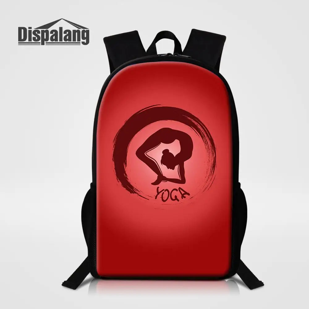 Yoga Girls Print School Bag Men Women Backpack Mochila Escolar Travel Bag