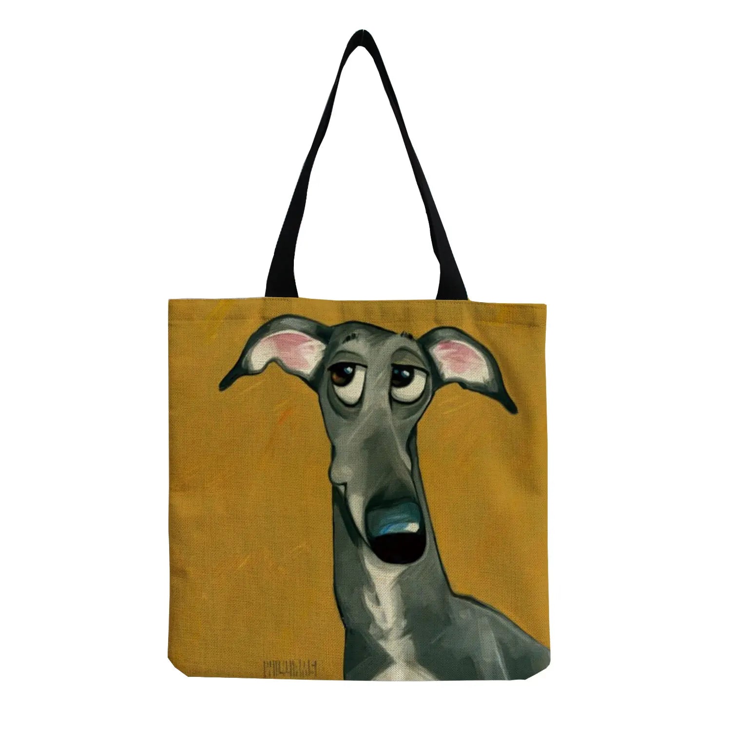 Dog Cartoon Print Ladies Tote Bag Eco Friendly Animal Women's Bag