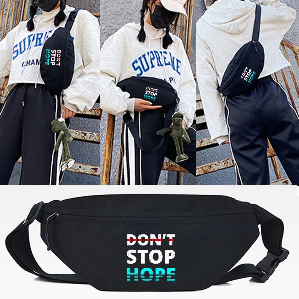 Letter Print Waist Bags Large Capacity Crossbody Chest Bag
