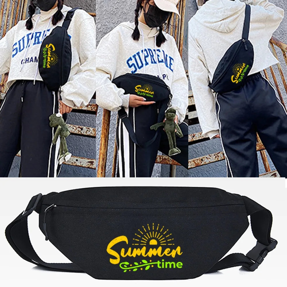 Letter Print Waist Bags Large Capacity Crossbody Chest Bag