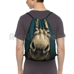 Donkey Hello Sweet Cheeks Backpack Drawstring Bag Riding Climbing Gym Bag