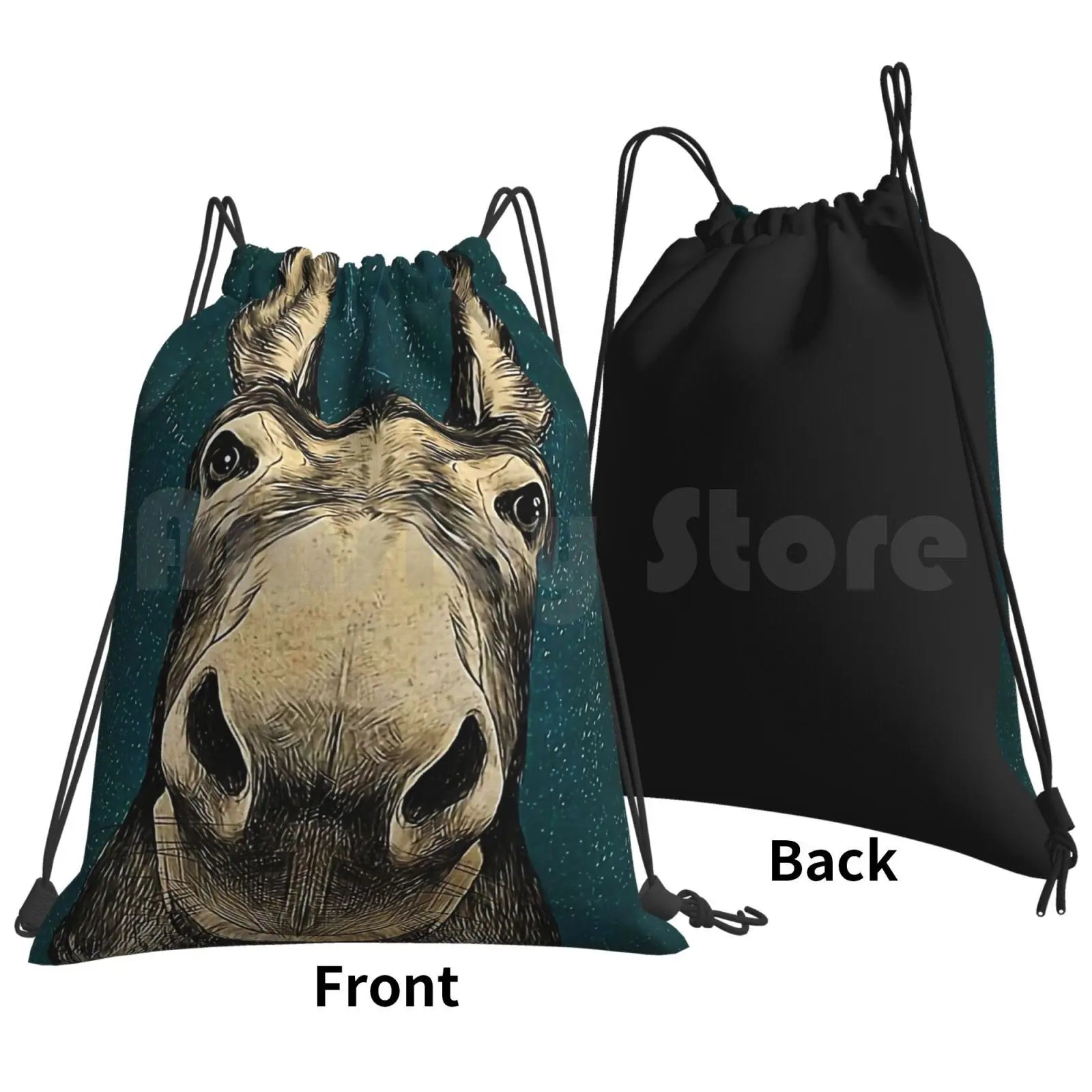 Donkey Hello Sweet Cheeks Backpack Drawstring Bag Riding Climbing Gym Bag
