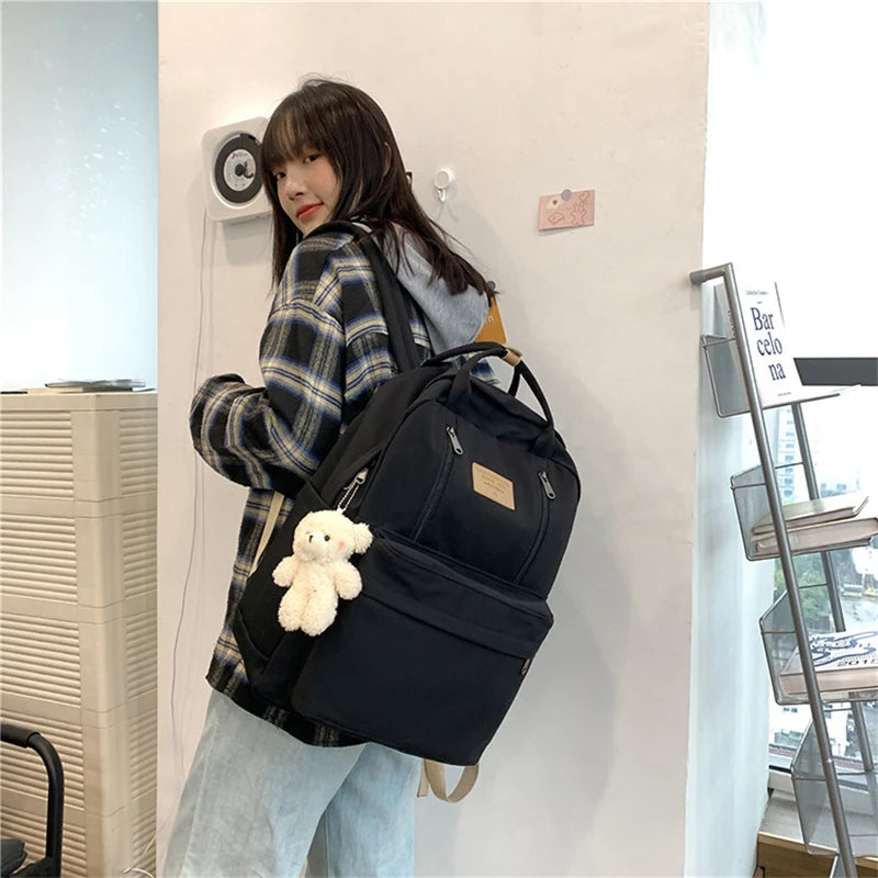 Double Zipper Backpack for Girls Teen