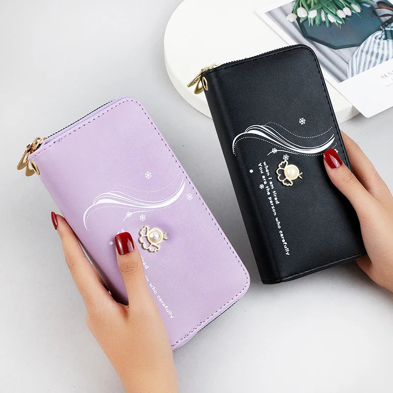Double Zipper Long Wallet High-Capacity Handbag