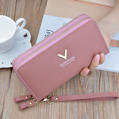 Double Zipper Women's Wallet Long Large-Capacity Mobile Phone Bag