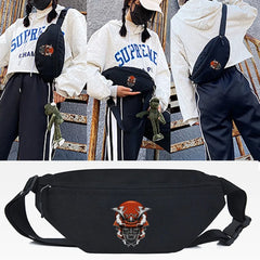 Dragon King Print Waist Bag Running Chest Bag Sport Portable Gym Bag