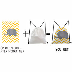 Custom Greyhound Dog Print Drawstring Backpack for Students