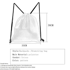 Drawstring Pocket Shoes Bags Name Golden Letters Print Women's Backpacks