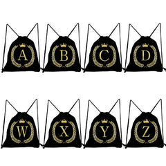 Drawstring Pocket Shoes Bags Name Golden Letters Print Women's Backpacks