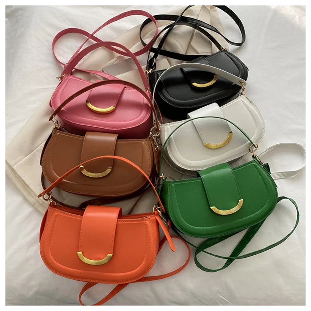 Solid Pu Leather Shoulder Bag Famous Purse Crossbody Bag