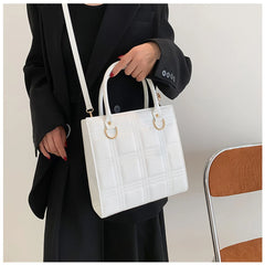 Women Plaid Crossbody Bag Textured Tote Shoulder Bag