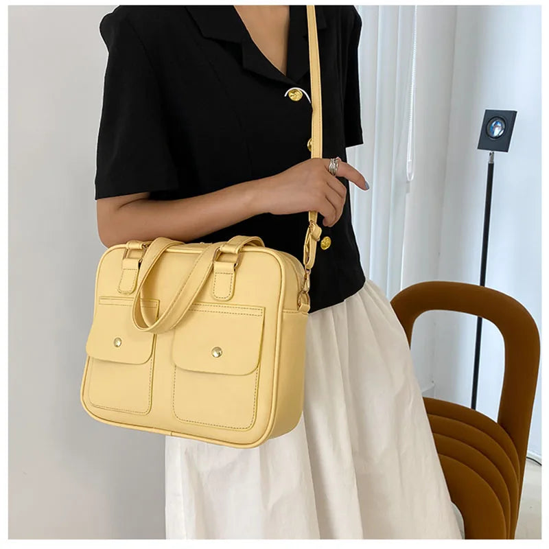 Women's Briefcase Shoulder Bags Solid Crossbody Bags