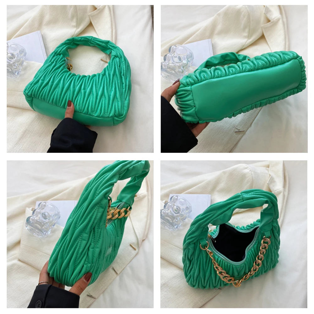 Summer Women's Shoulder Bag with Thick Chain Design