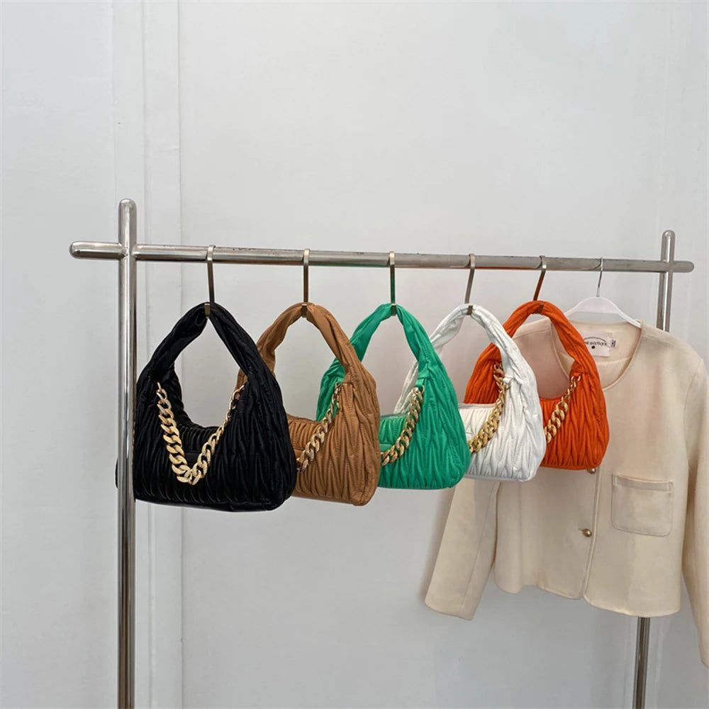 Summer Women's Shoulder Bag with Thick Chain Design