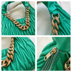 Summer Women's Shoulder Bag with Thick Chain Design