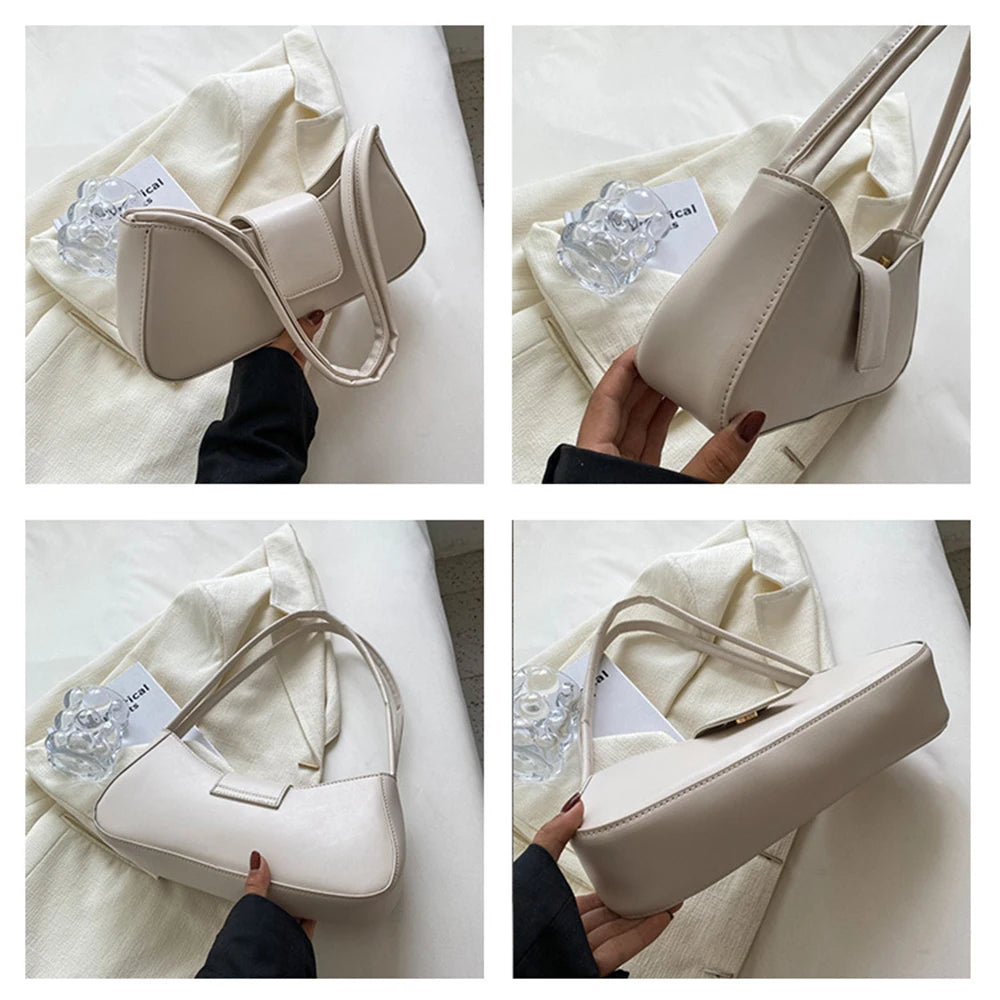 Solid Shoulder Bag for Women, Fresh Underarm Handbag, Purse and Bags