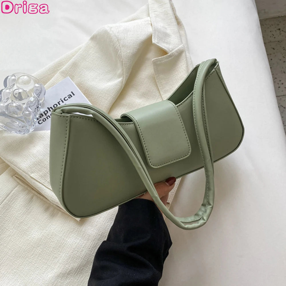 Solid Shoulder Bag for Women, Fresh Underarm Handbag, Purse and Bags