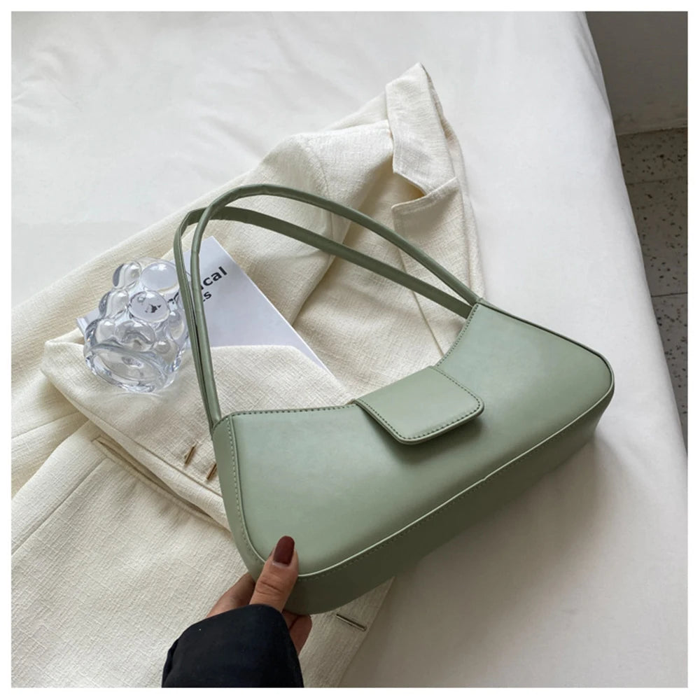 Solid Shoulder Bag for Women, Fresh Underarm Handbag, Purse and Bags
