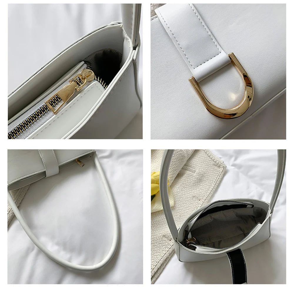 Women Shoulder Bags Handbags Square Solid Pu Leather Casual Bag