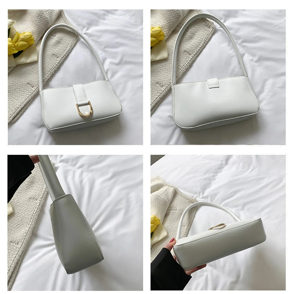 Women Shoulder Bags Handbags Square Solid Pu Leather Casual Bag