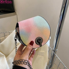 Retro Mini Shoulder Bags For Women Pu Leather Messenger Bag Chain Lipstick Bag